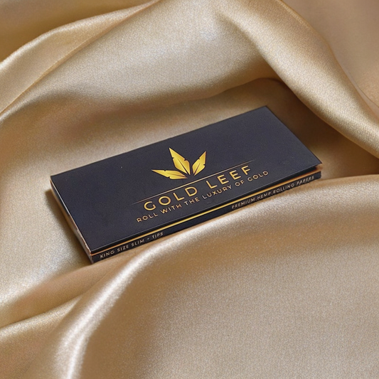 Luxury Gold Leef Organic Hemp Rolling Papers | King Size Slim with Tips | Eco-Friendly & Ultra Thin