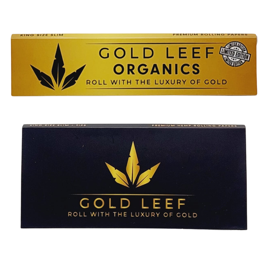 Gold Leef Premium Duo Bundle - Magnetic + Limited Edition Organic Hemp Rolling Papers - Eco-Friendly & Ultra-Thin Smoking Papers
