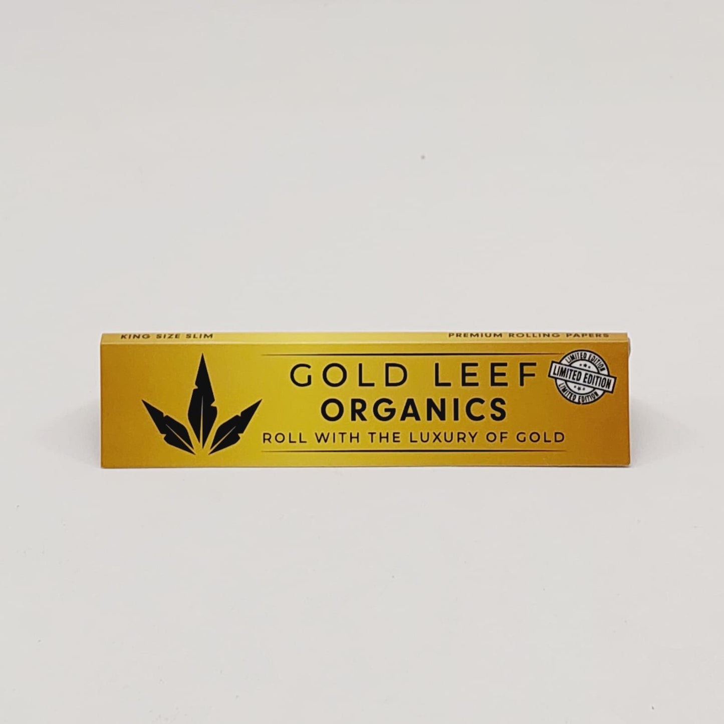 Gold Leef Organic Hemp  Rolling Papers Limited Edition, Kingsize Slim, Super Thin, 40 Premium Leaves, Luxury Smoking Accessory.